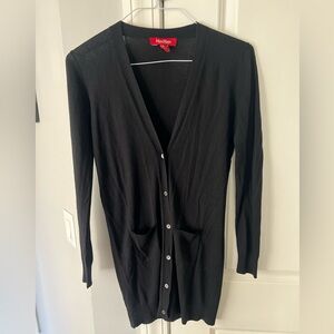 MaxMara Black long cardigan with front pockets #cardigan size M